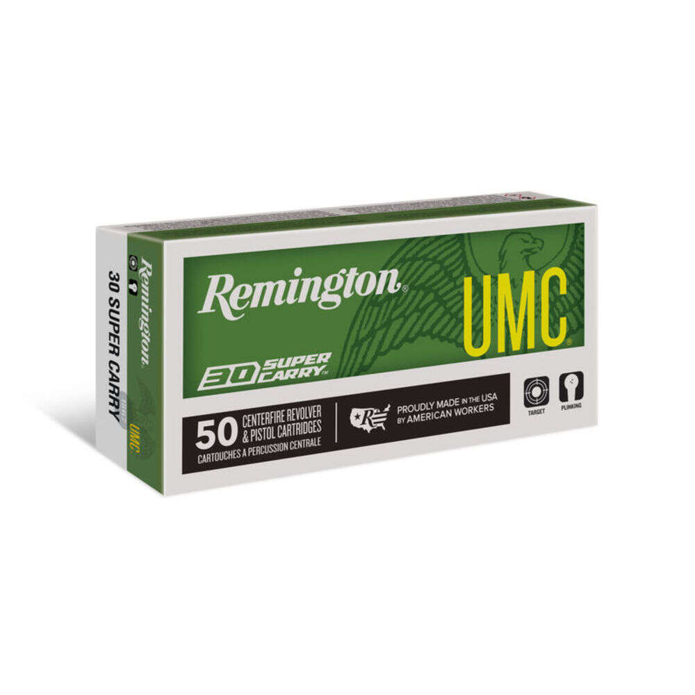 Ammunition Remington Ready Series REMINGTON 30 SUPER CARRY 100GR FMJ UMC AMMO 50RD • Model: Ready Series