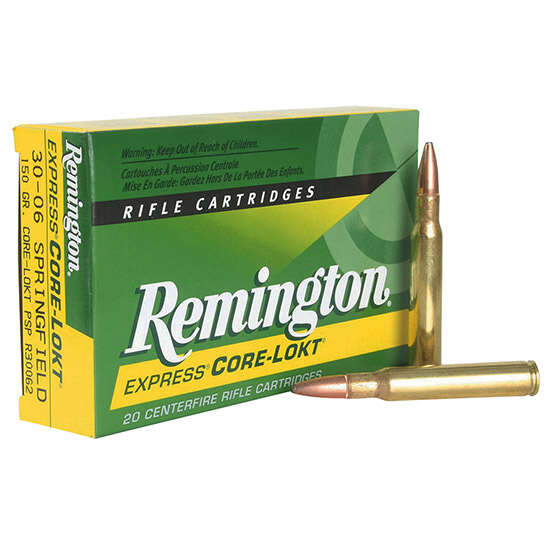 Ammunition Remington Core Lokt 30 06 REM 3006 165GR PSP CL 20/200