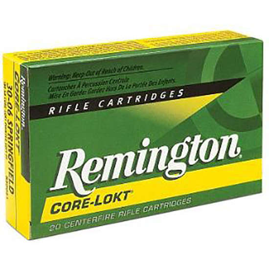 Ammunition Remington Core Lokt 25 06 REM 25-06REM 120GR PSP CL 20/200