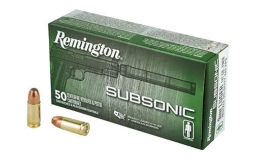 Ammunition Remington Subsonic 9mm REM SUBSONIC 9MM 147GR 50/500 • Model: Subsonic