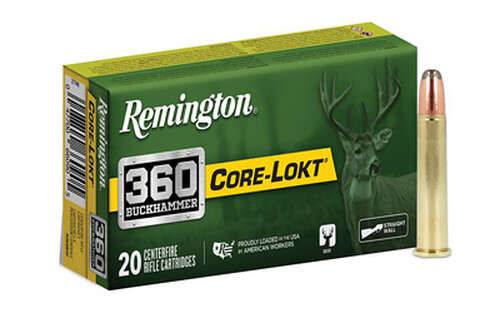 Ammunition Remington Core Lokt REM 360 BCKHMR 180GR CL SP 20/200