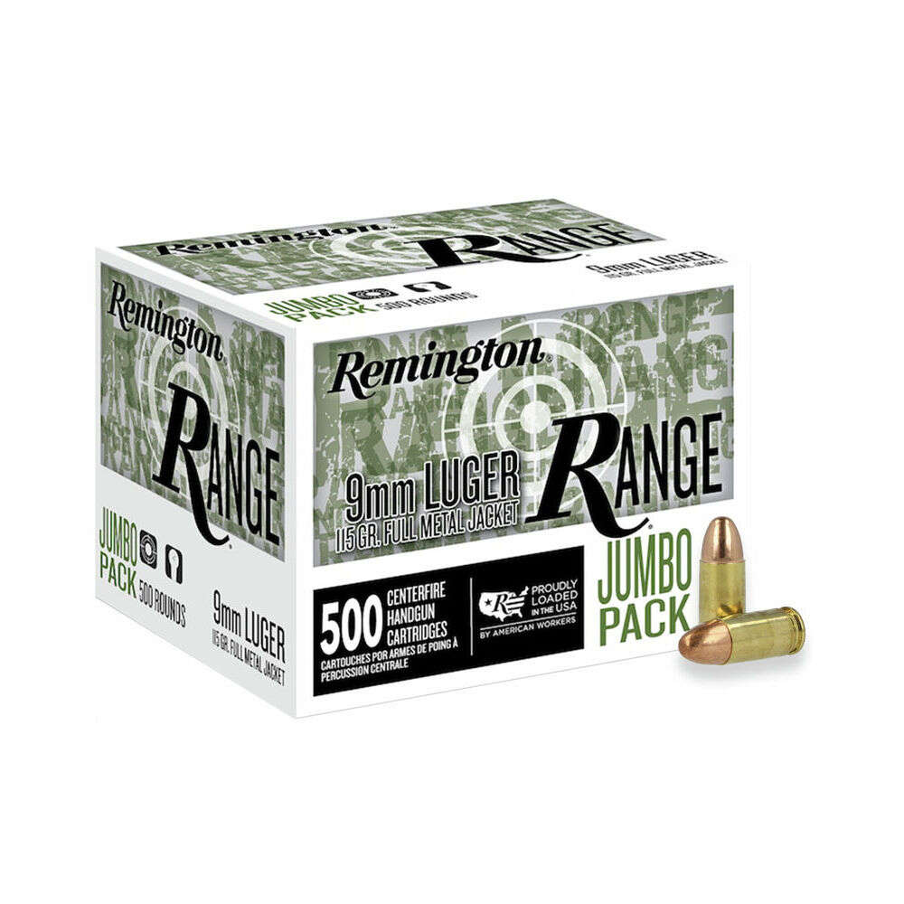 Ammunition Remington 335 ft lbs 9mm REM R27779        9MM  115       RANGE       500 • Model: 335 ft lbs