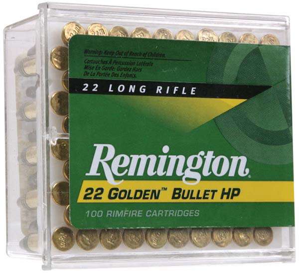 Ammunition Remington 131 ft lbs 22LR REM 21278 1600     22LR 36 HV HP            100/50