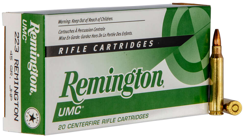 Ammunition Remington 1259 ft lbs 223Rem REM 23748  L223R7   UMC 223        45 JHP    20/10