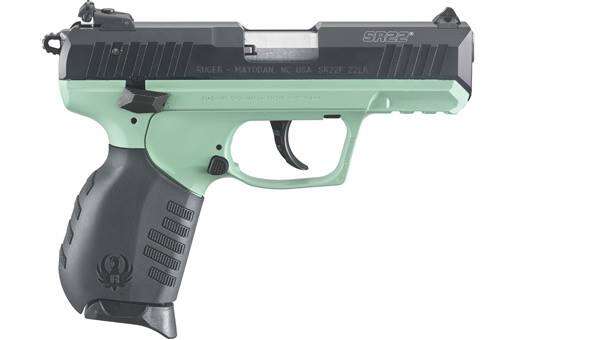 Handguns Ruger SR22 Turquoise Pistol 22LR SR22 PISTOL 22LR BL/TURQUOISE# • 3625