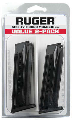 Magazines High Capacity Ruger 9mm MAG RUGER SR9/9C/9E/PC 9MM 17RD 2PK