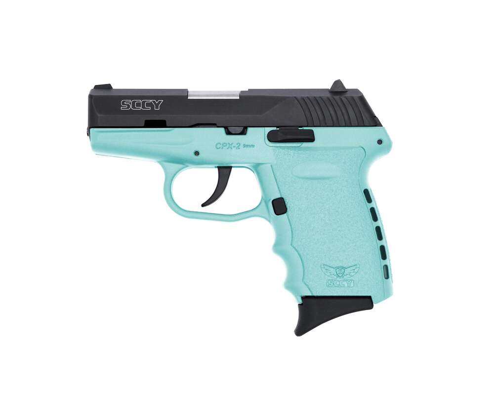 Handguns SCCY Ready Series 9mm SCCY CPX2 9mm BLK Slide S-BLU Grip - No External Safety 10RD Mag Gen 3