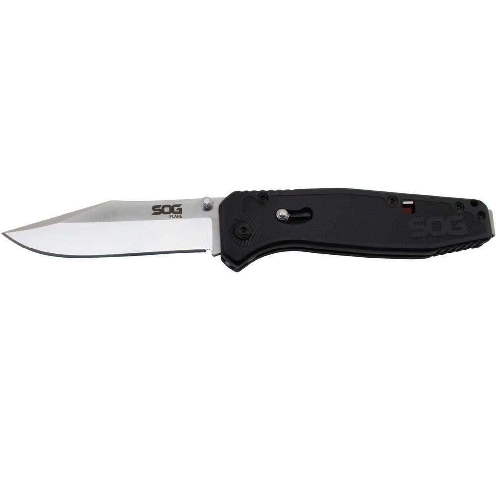 Knives SOG 4.50" FLARE SATIN STRT FOLDING KNIFE