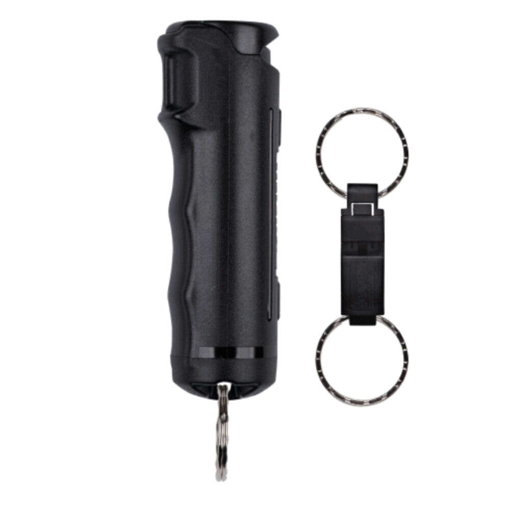 Non Lethal Defense Sabre Pepper Gel with Quick Release SABRE SPRAY KEY RING/WHISTLE .54 BLK