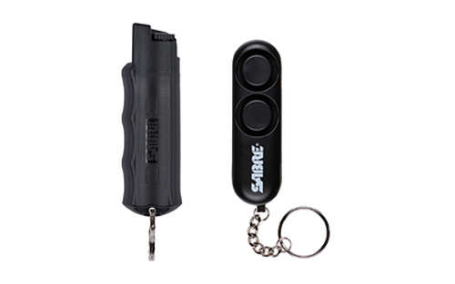 Non Lethal Defense Sabre Personal Safety Kit with Peppe SABRE OC SPRAY AND ALARM KIT BLACK