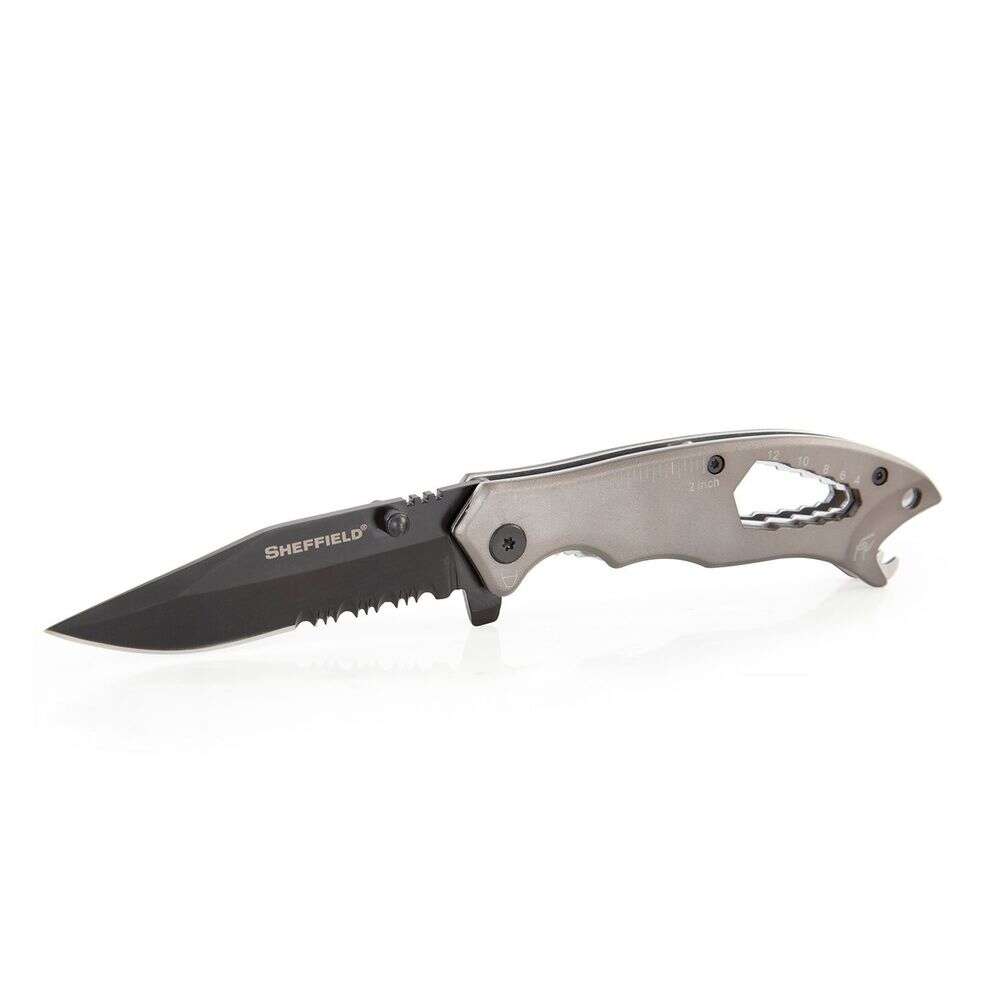 Knives Sheffield 4.50" ALLOY MECHAN 9-IN-1 3IN DROP FLD KNF • Model: 4.50"