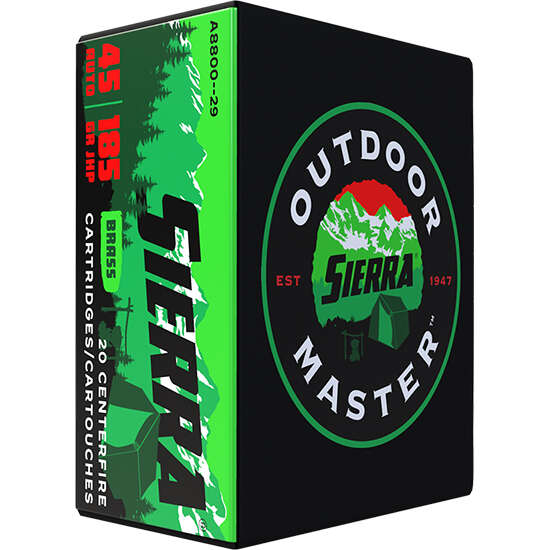 Ammunition Sierra Ready Series 45ACP Sierra Outdoor Master Ammo 45 Auto 185 GR JHP 20rd/Box