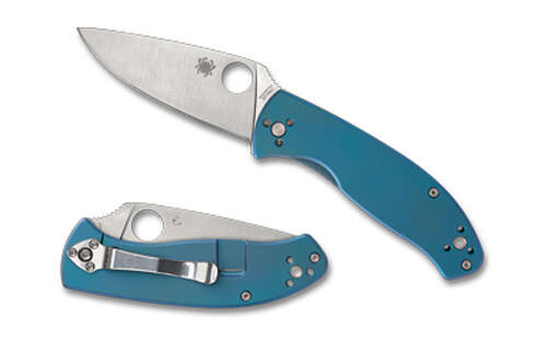 Knives Spyderco Tenacious SPYDERCO TENACIOUS TI 3.35" BLUE/SLV • Model: Tenacious