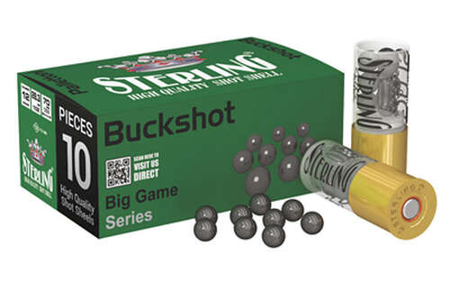 Ammunition Sterling Shotshell 12Gauge STERLING 12GA 2.75" 00BK 9PLT 10/200 • Model: Shotshell