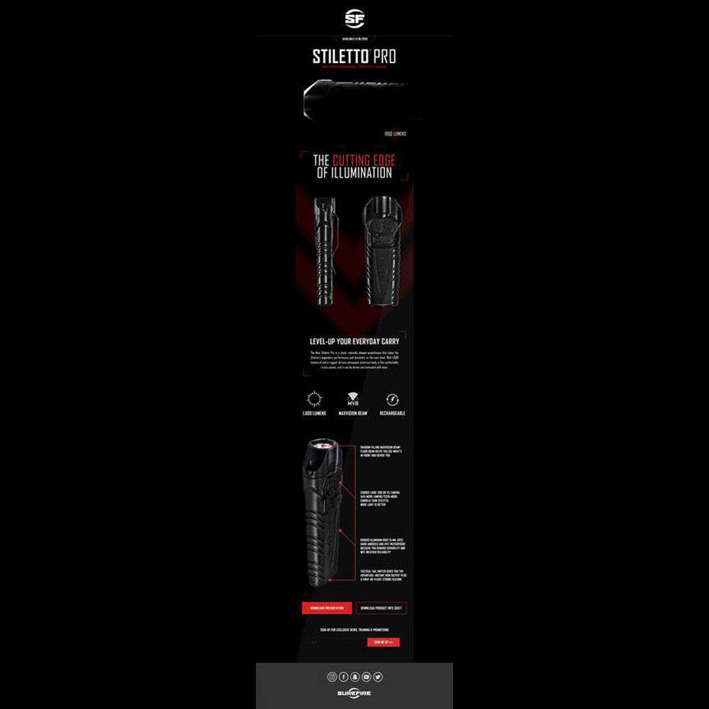 Flashlights&Batteries Surefire STILETTO SUREFIRE STILETTO PRO BK 1 000 LUMEN