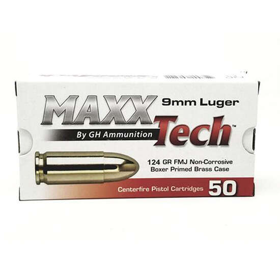 Ammunition TULA 9mm MAXXTECH PTGB912B    9MM    124G FMJ         50/10