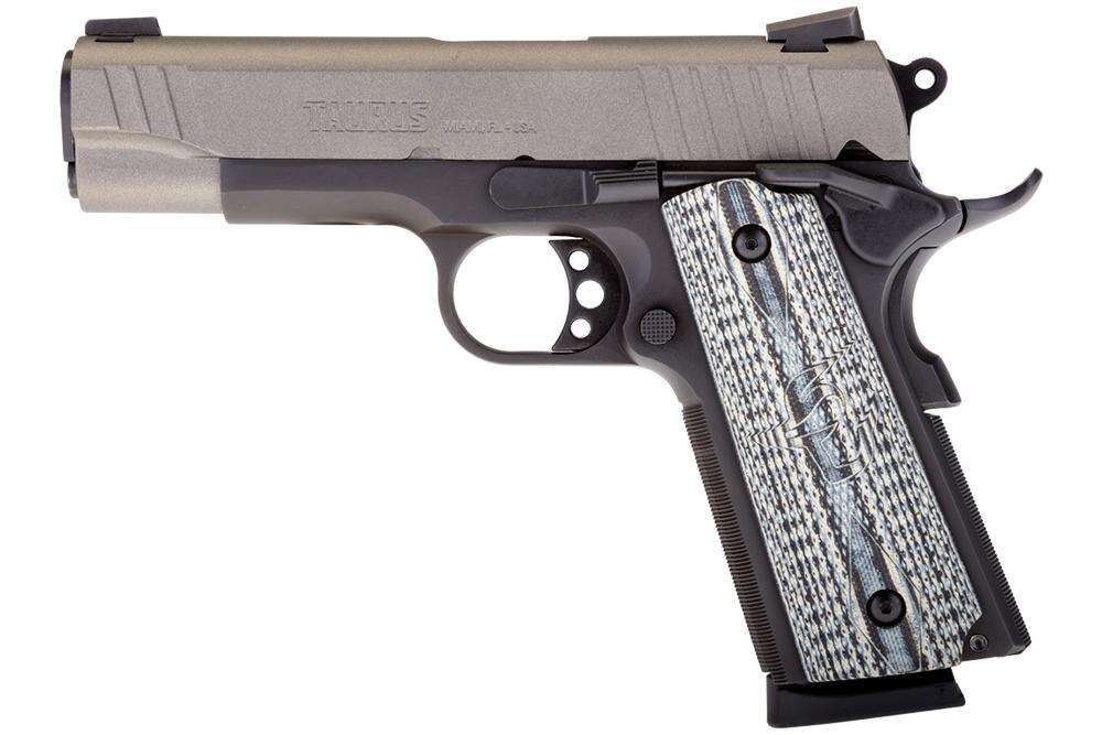 Handguns Taurus Ready Series 45ACP PT1911 Commander 45 ACP BK Cerakote Gray 5in 1x8 VZ Grip