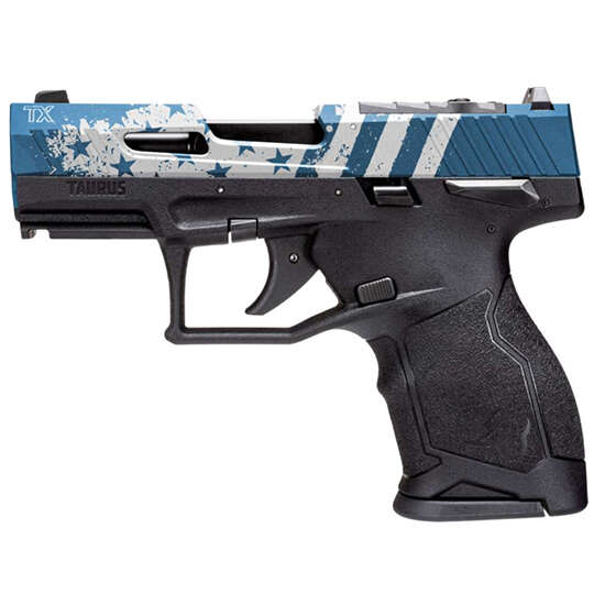 Handguns Taurus Ready Series 22LR TX22 COMPACT 22 LR 3.6 2x10 RDS BK/BLUE EN03 USFLAG