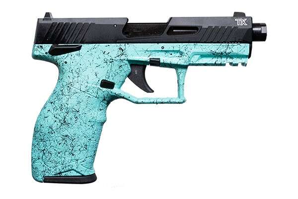 Handguns Taurus TX22 Gen 2 22LR TX22G2 22LR BLK/CYAN SPL 10+1 • 1-2TX22141SP4-10 • Model: TX22 Gen 2