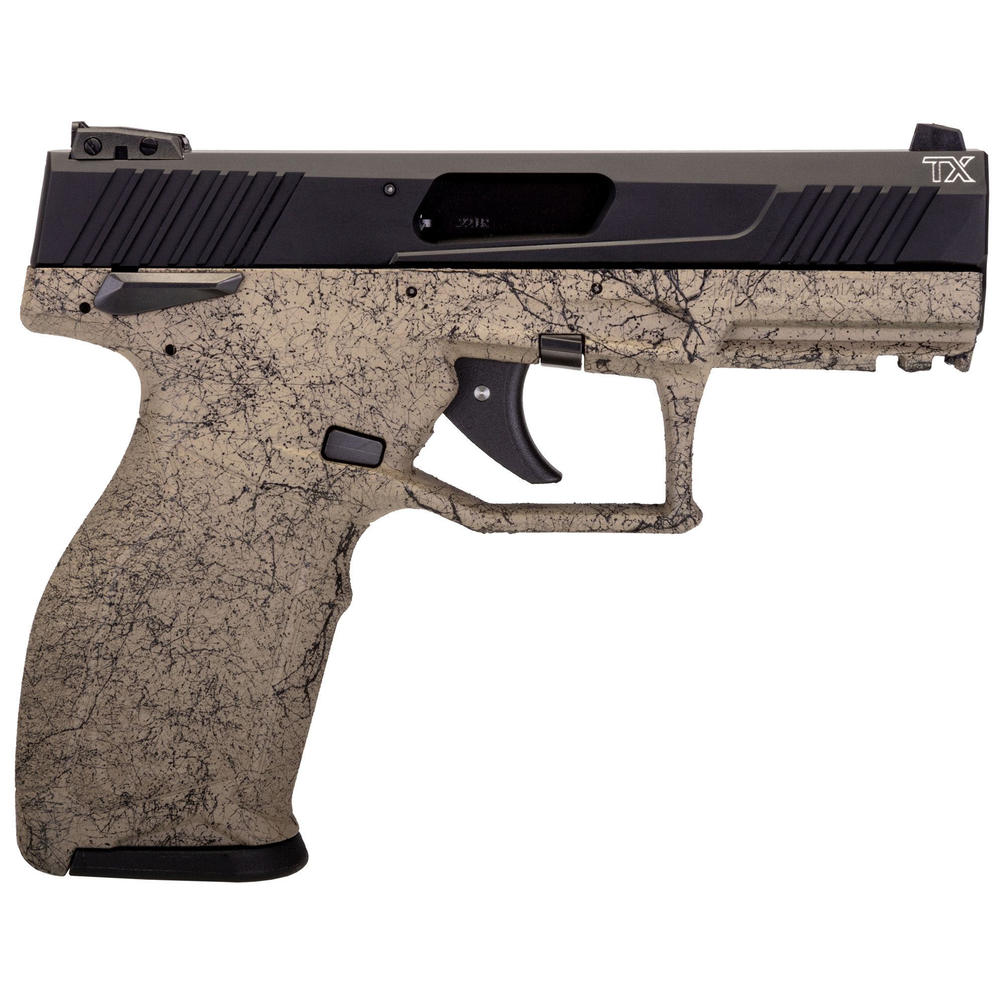 Handguns Taurus 4.10" 22LR TAU 1-TX22141SP3     TX22 22LR 4 FDE 2X16R   BK/BK