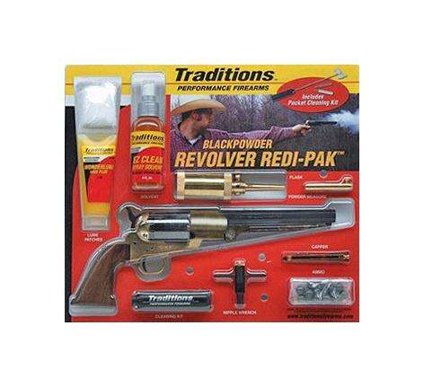 Handguns Traditions Ready Series Traditions 1858 Army Redi-Pak / Walnut / Brass .44Cal 8In Blued Barrel &bull; Model: Ready Series