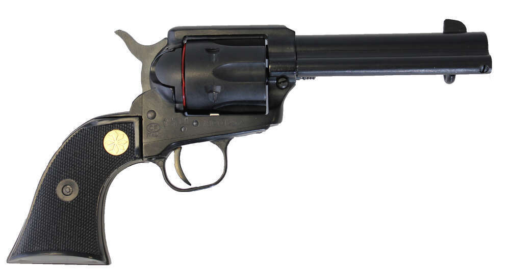 Handguns Traditions 4.75" 22LR TRAD SAT7322250  1873 SA 22LR  BLUE RAWHIDE   4.75 • Model: 4.75"