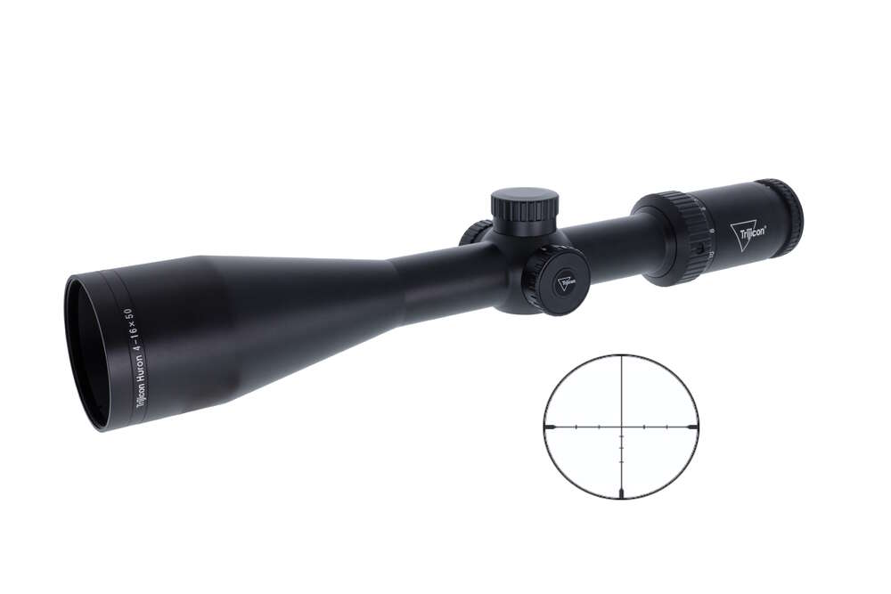Scopes Trijicon Ready Series Huron 4-16x50 Riflescope BDC Hunter Holds 30mm Tube Satin Black