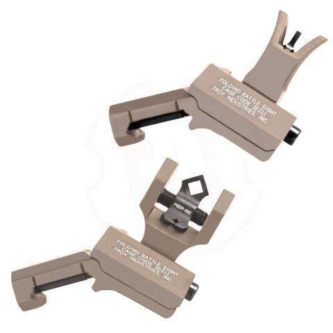 Sights Lasers Troy Ready Series Troy Industries 45 Degree Offset Sight Set - M4 & DOA Rear - FDE