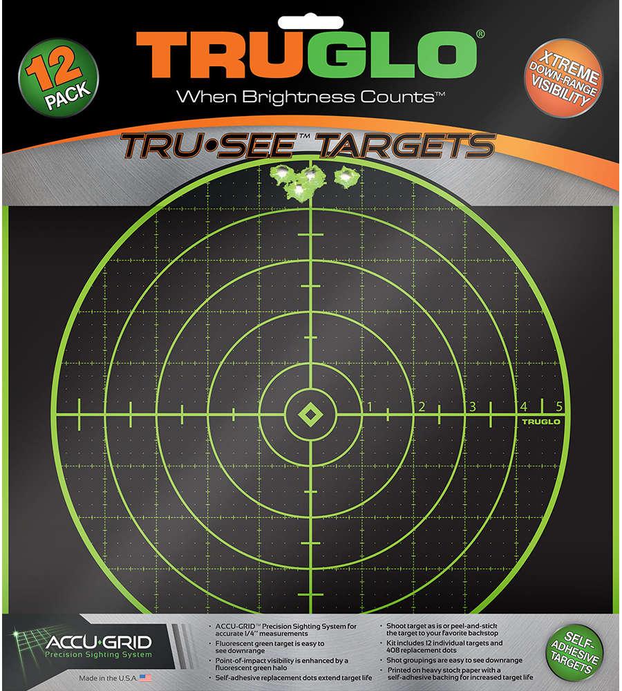 Targets Truglo Heavy Paper TRU TG-10A12     TRU-SEE TARGET GRID   12PK • Model: Heavy Paper