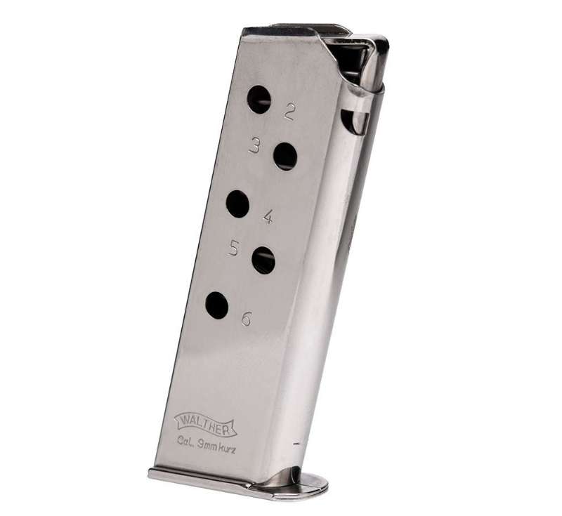 Magazines Walther PPK Magazine 380ACP MAGAZINE PPK 380ACP 6RD NICKEL •  • Model: PPK Magazine