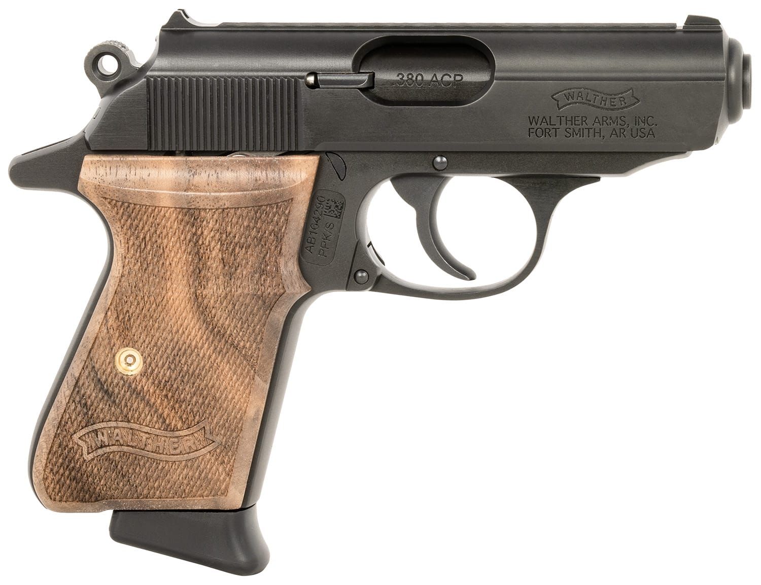 Handguns Walther 3.30" 380ACP WAL 4796043 PPK/S  380 3.3            BLK/WLNT 7RD • Model: 3.30"