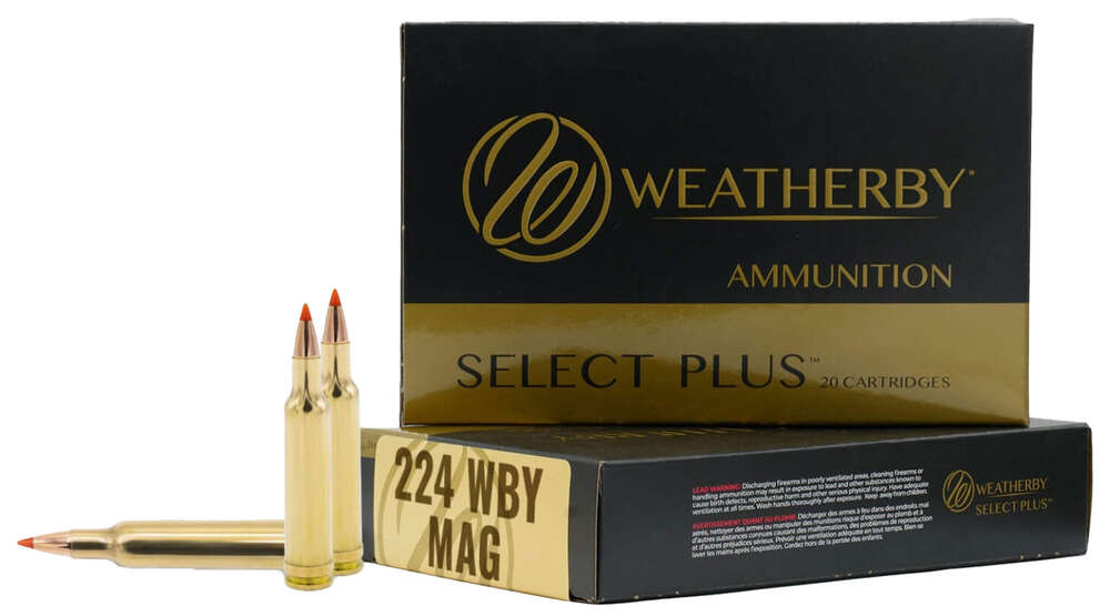 Ammunition Weatherby ZPAP M70 WBY AMMO 224WBY 50GR V-MAX 20/10