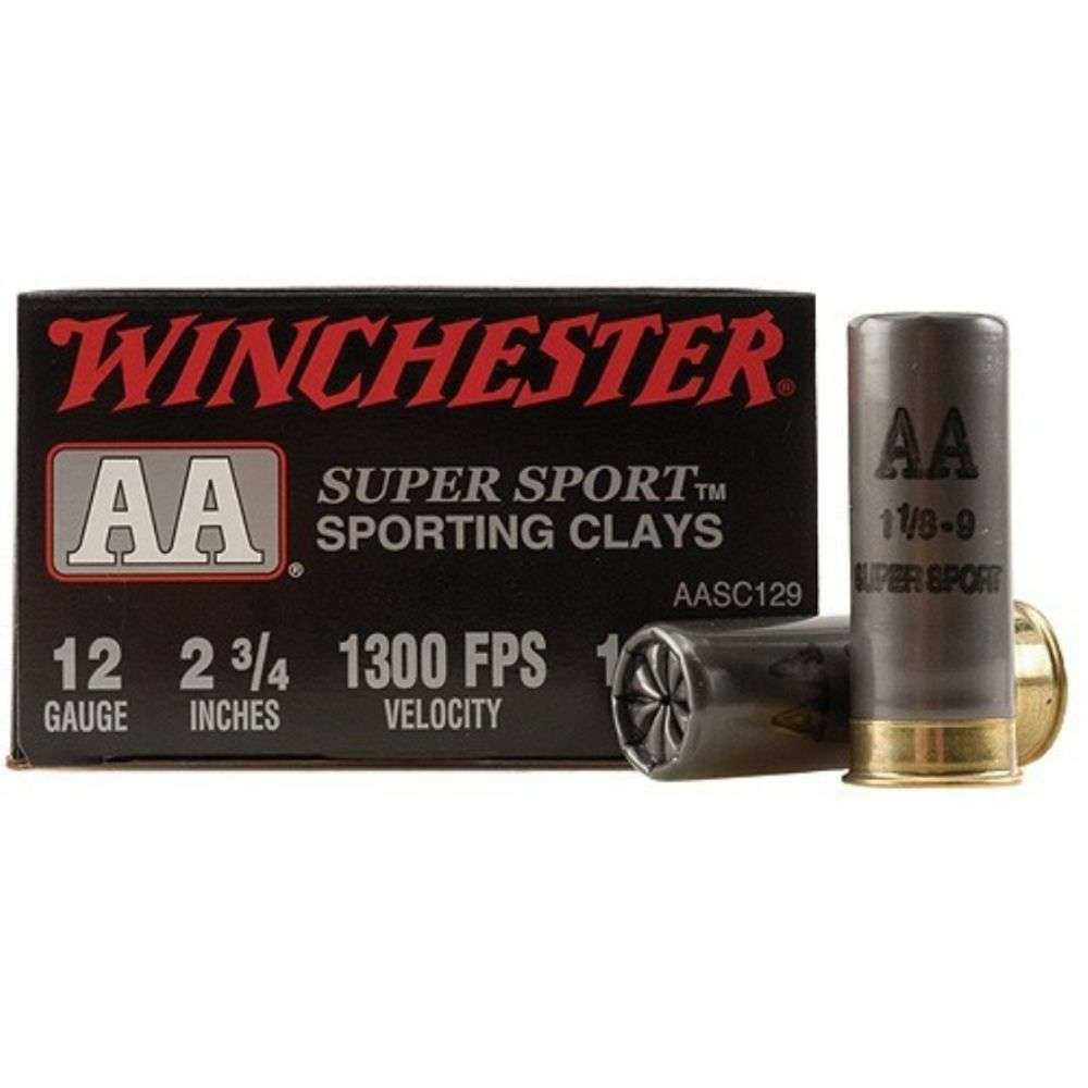 Ammunition Winchester 1 1/8 oz 12Gauge WIN AASC129   AA SPT CLY  12 2.75 9SH  11/8  25/10