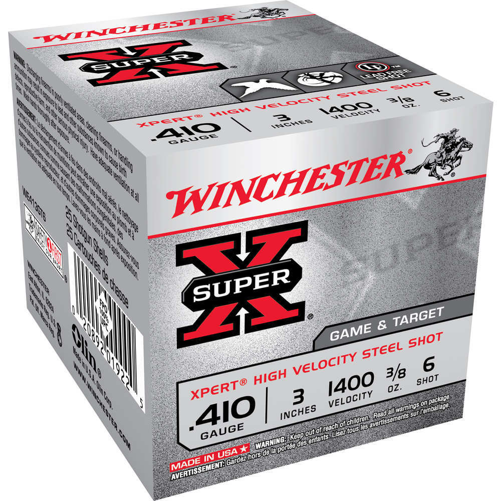 Ammunition Winchester 3/8 oz 410Bore WIN WE413GT6  XPERT STL   410 3IN 6SH 3/8   25/10