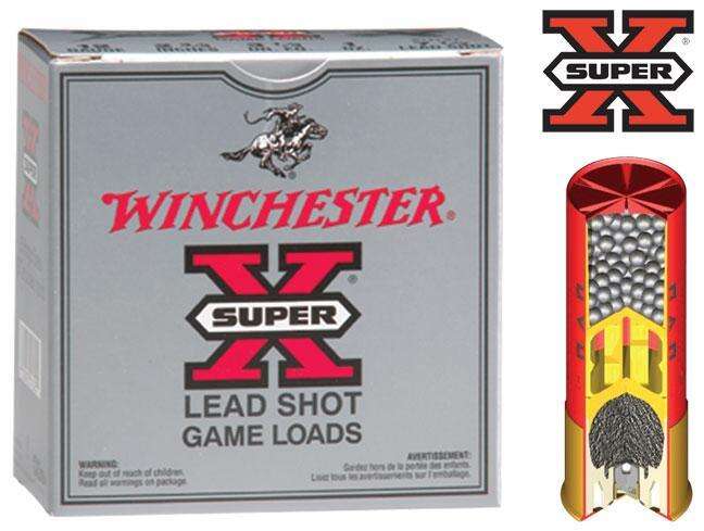 Ammunition Winchester 1 1/4 oz 12Gauge WIN X124       SUP-X       12 2.75 4SH  11/4 25/10 • Model: 1 1/4 oz