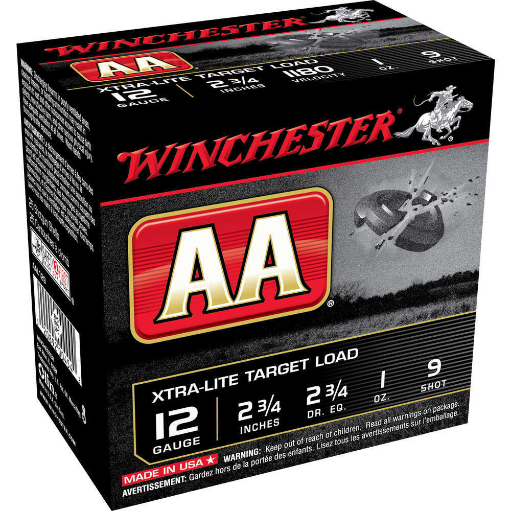 Ammunition Winchester 1 oz 12Gauge WIN AAL129    AA X-LITE   12 2.75 9SH  1OZ   25/10