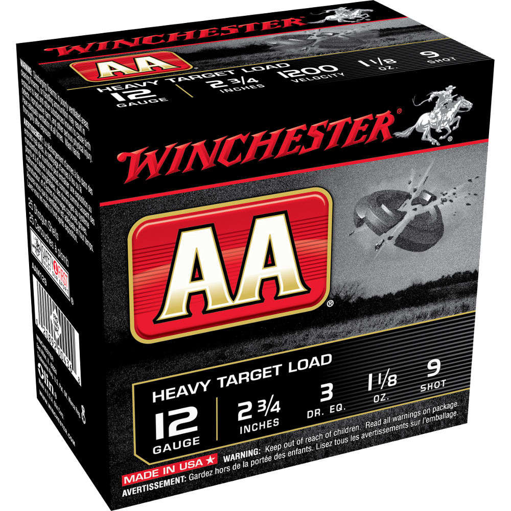 Ammunition Winchester 1 1/8 oz 12Gauge WIN AAM129    AA HEAVY    12 2.75 9SH  11/8  25/10