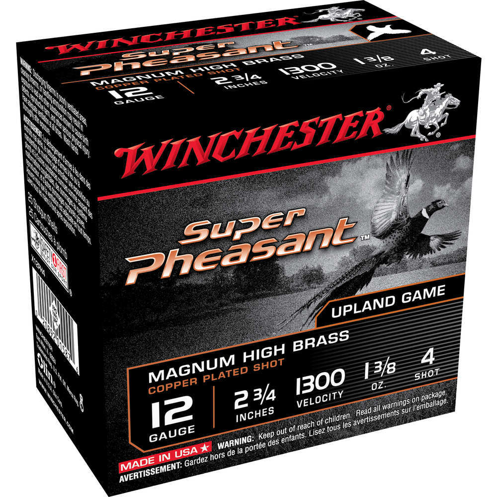 Ammunition Winchester 1 3/8 oz 12Gauge WIN X12PH4   SUP PHSNT    12 2.75 4SH   13/8 25/10