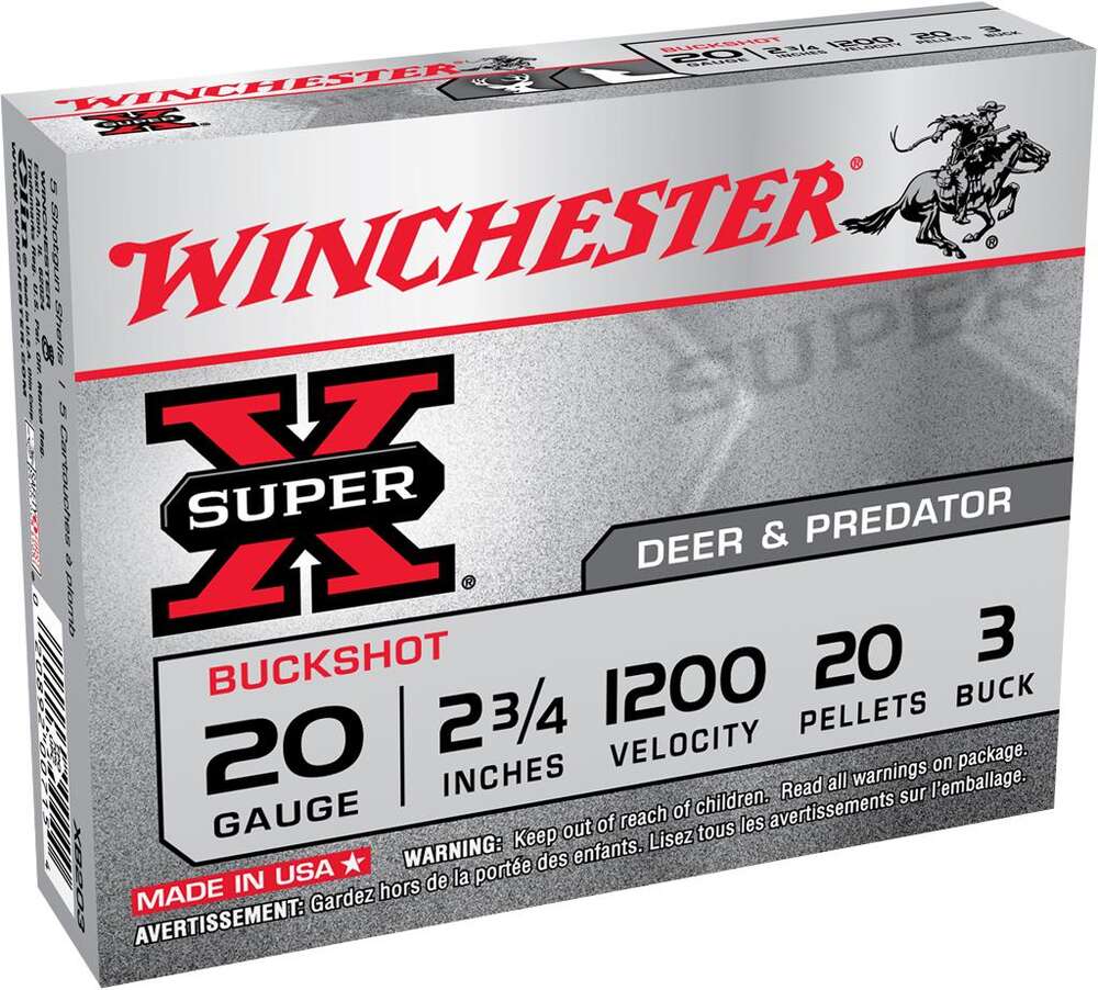 Ammunition Winchester 20 Pellets 20Gauge WIN XB203VP    SUPER-X     20 2.75 3BK       15/10