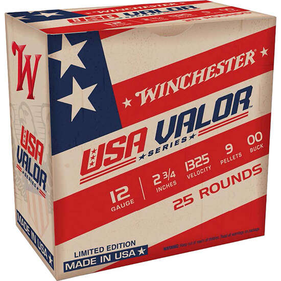 Ammunition Winchester 9 Pellets 12Gauge WIN USA1200VP  USA VALOR 12 2.75 00BK  *LTD* 25/10