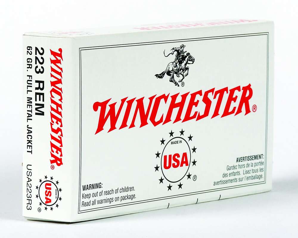 Ammunition Winchester 1323 ft lbs 223Rem WIN W223FMJ62       223TGT   62 USA          20/50