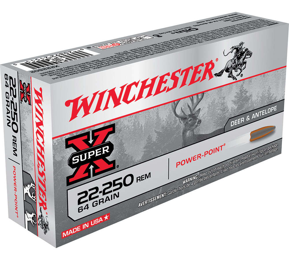 Ammunition Winchester 1741 ft lbs 22 250 WIN X222502         22250    64 PP           20/10