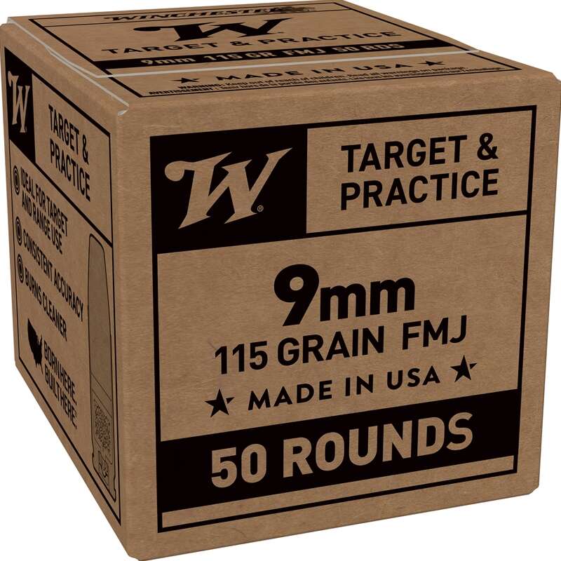 Ammunition Winchester 9mm WIN SG9W50          9MM     115 FMJ          50/20