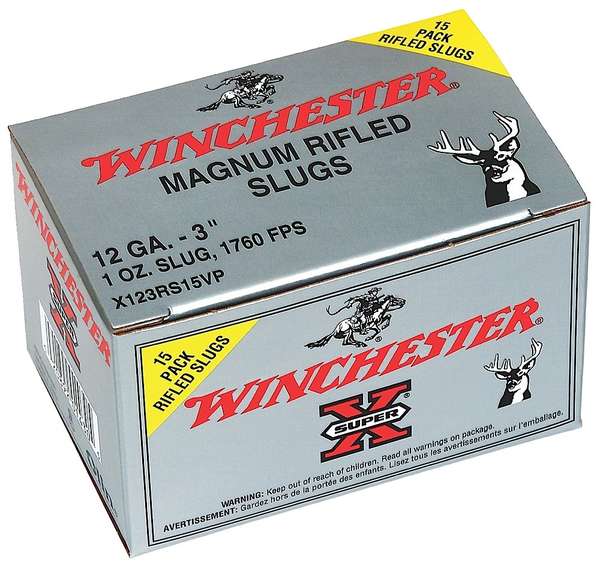 Ammunition Winchester 1 oz 12Gauge WIN X123RS15VP SUPER-X VP* 12 3IN SLUG   1OZ 15/10