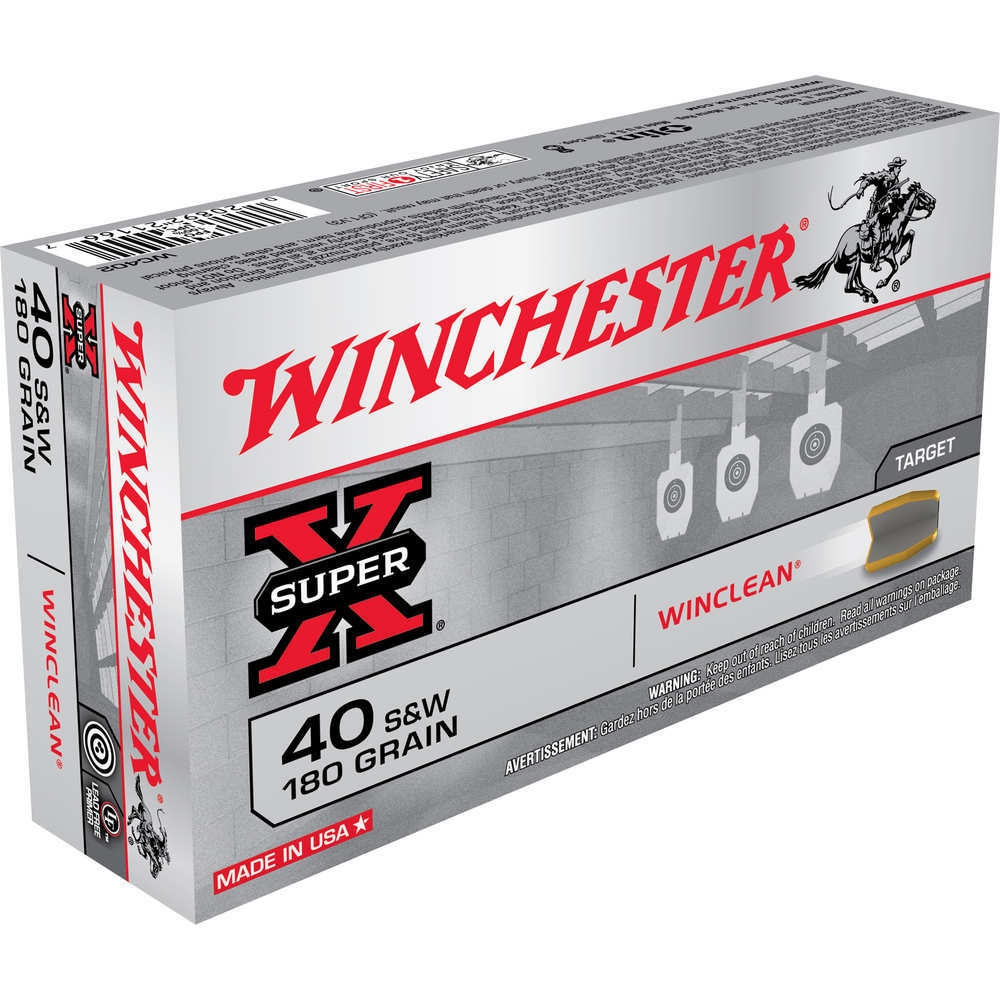 Ammunition Winchester 392 ft lbs 40SW WIN WC402           40S     180 BEBWCLN      50/10