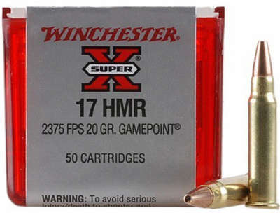 Ammunition Winchester 250 ft lbs 17HMR WIN X17HMR1         17HMR SUPX 20XTP         50/20