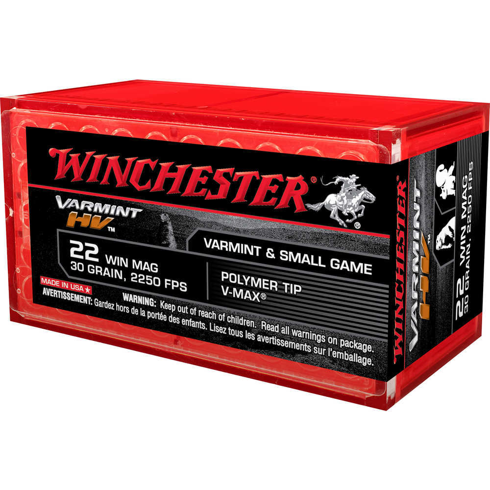 Ammunition Winchester 337 ft lbs 22WMR WIN S22M2PT         22WMR    30VMAX  VARMINT 50/20