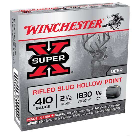 Ammunition Winchester 1/5 oz 410Bore WIN X41RS5VP   SUPER-X VP  410 2.5 SLUG 1/5  15/10