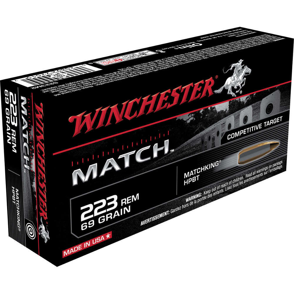 Ammunition Winchester 1434 ft lbs 223Rem WIN S223M2          223      69 MATCH        20/10