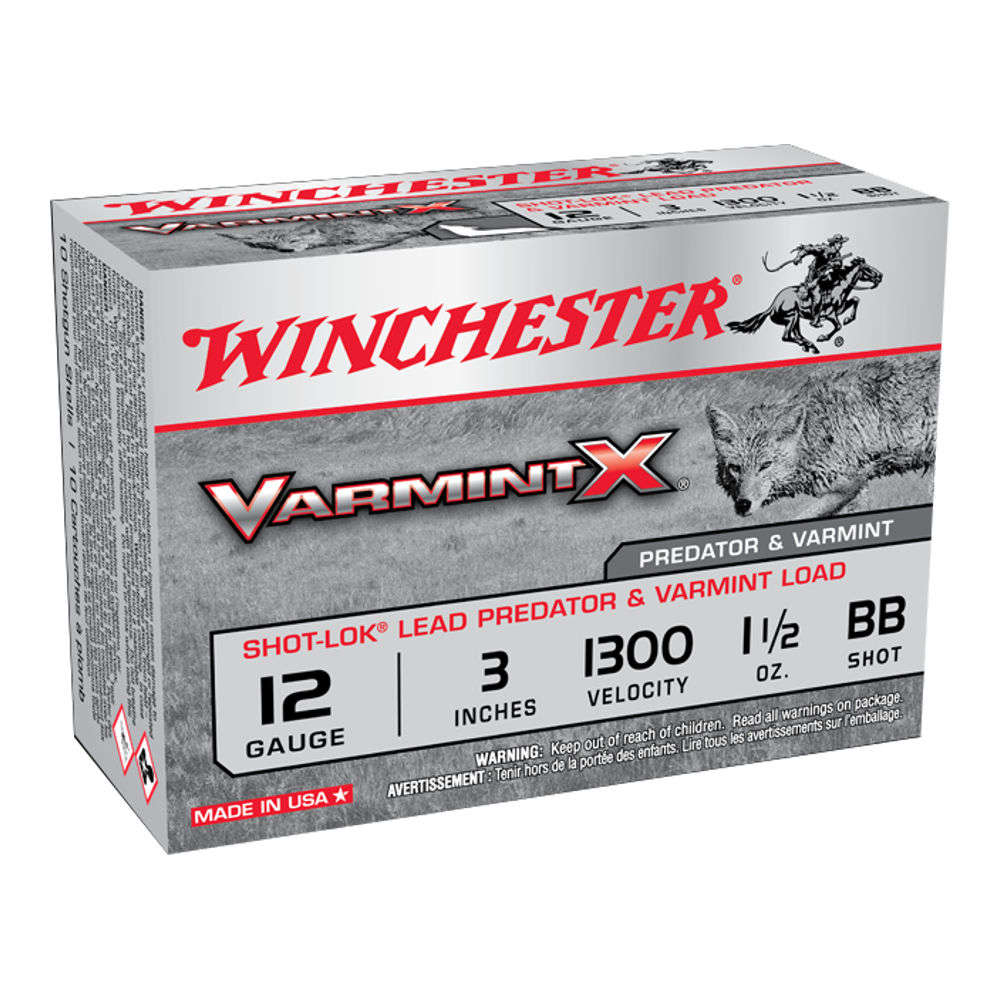 Ammunition Winchester 1 1/2 oz 12Gauge WIN X123VBB    VAR-X     12 3IN BBSH    1.50 10/10 • Model: 1 1/2 oz